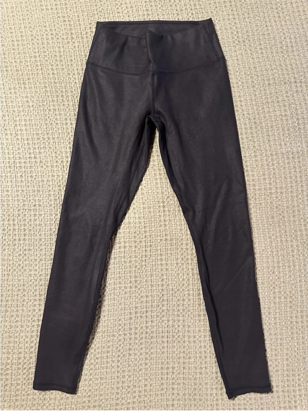 Women’s Fabletics Ankle Leggings Stretch Solid Black with sheen XS 24” length